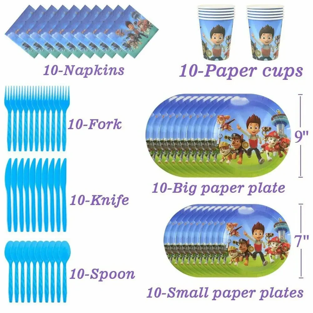 Paw Patrol Party Supplies Decorations Set-167 Pcs Birthday Packs Includes Fla...